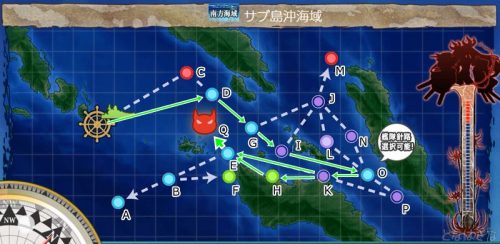 艦これ第二期5-3「サブ島沖海域」のマップ