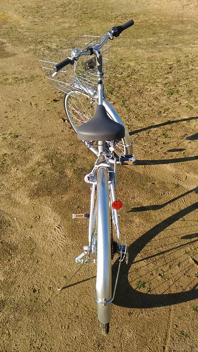 通販自転車シティサイクル 全体 後方から