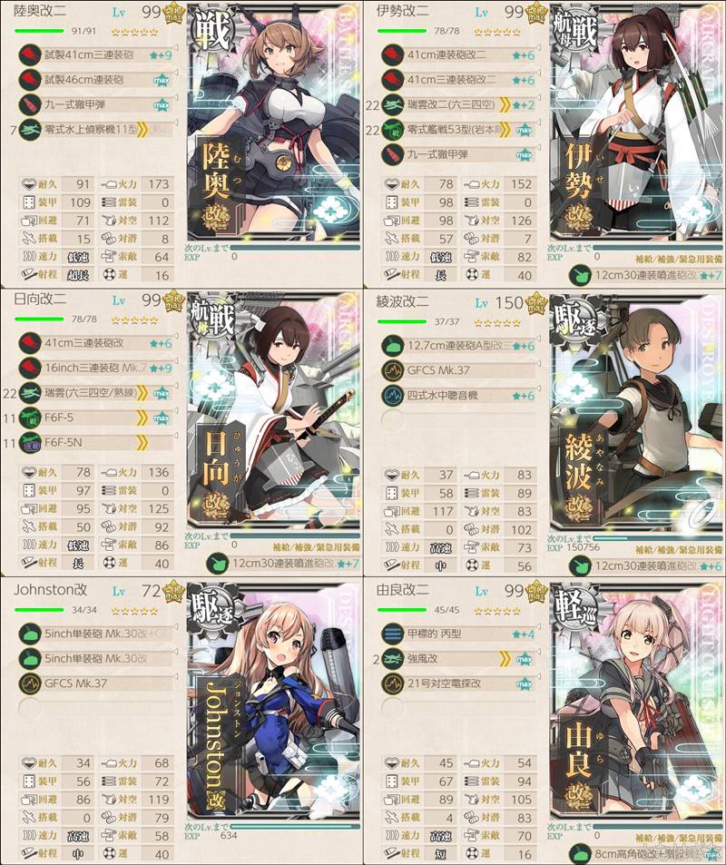 戦艦1航戦2軽巡1駆逐2