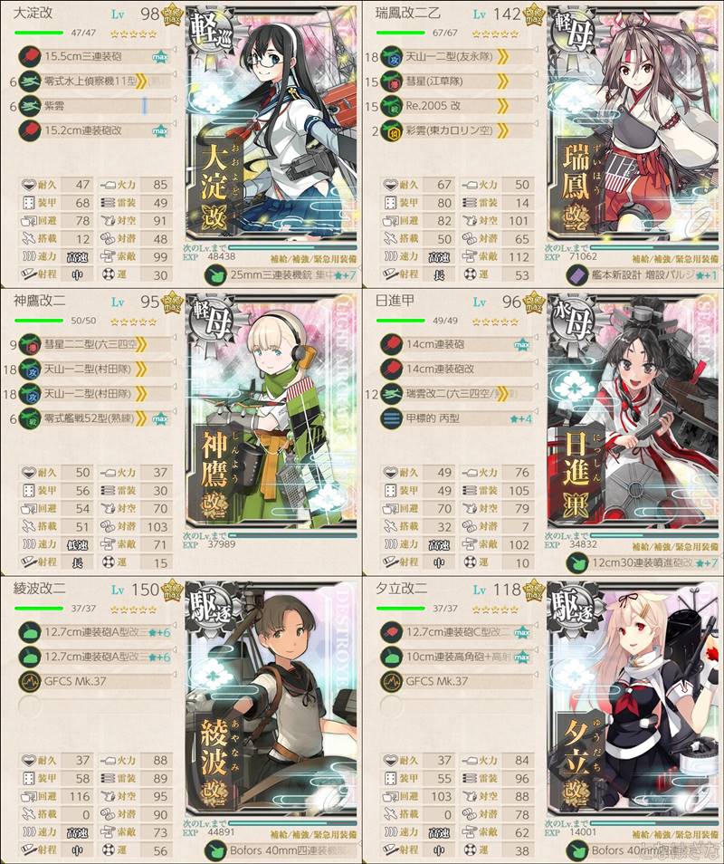 軽空2軽巡1駆逐2水母1