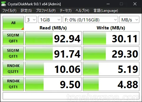 キオクシア EXCERIA 128GBのベンチマーク結果